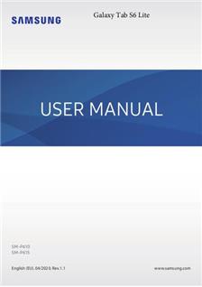 Samsung Galaxy Tab S6 Lite manual. Smartphone Instructions.